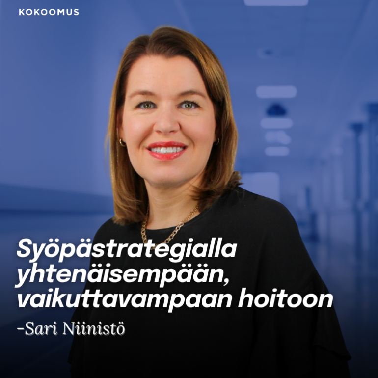Sari Niinistö kirjoittaa syöpästrategian merkityksestä.